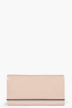 Boohoo Jasmine Patent Clutch Bag