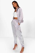 Boohoo Ellie Premium Satin Jogger Grey