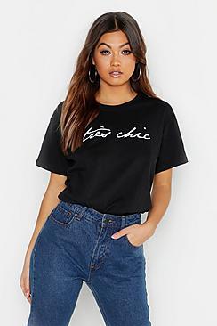 Boohoo Tres Chic Slogan T-shirt