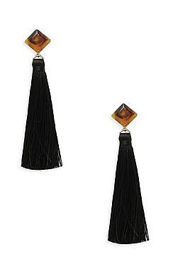 Boohoo Tortoise Shell Stud Tassel Earrings
