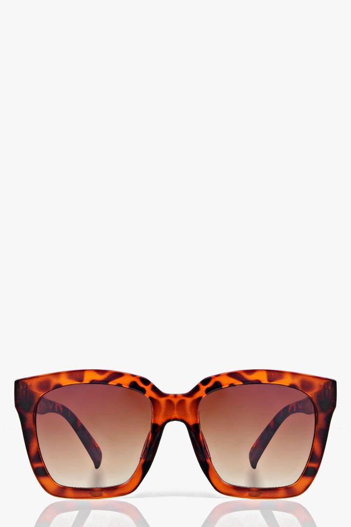 Boohoo Isla Oversized Square Frame Sunglasses Brown