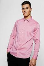 Boohoo Textured Oxford Dobby Long Sleeve Smart Shirt