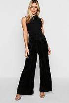 Boohoo Petite Pleated Wide Leg Trousers