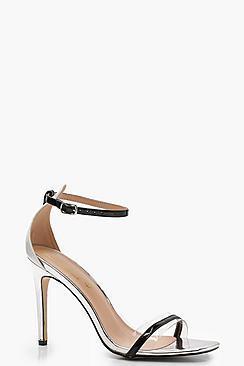 Boohoo Amelie Perspex Strap 2 Part Heels