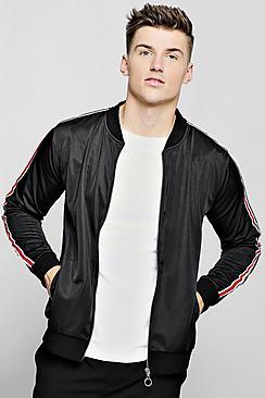 Boohoo Tape Detail Tricot Bomber