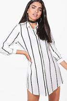 Boohoo Chiara Wide Stripe Shirt Dress
