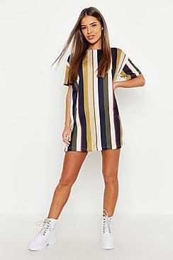Boohoo Petite Tonal Short Sleeve Shift Dress