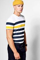 Boohoo Horizontal Stripe Crew Neck T-shirt White