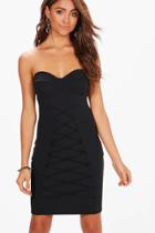 Boohoo Lucie Corset Mini Bodycon Dress Black