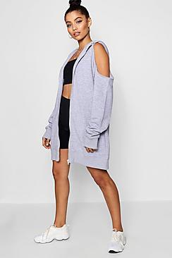 Boohoo Cold Shoulder Hooded Jacket