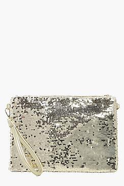 Boohoo Natasha Two Way Sequin Clutch