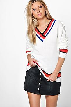 Boohoo Isla Cricket Jumper