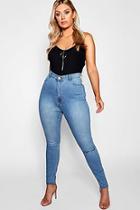 Boohoo Plus One Ripped Knee High Rise Jegging