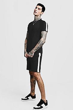 Boohoo T-shirt And Short Set With Side Panels