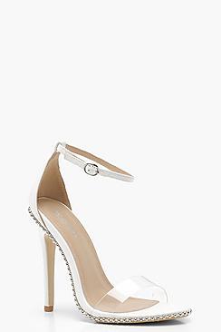 Boohoo Lola Stud And Perspex Heels