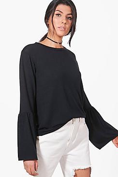 Boohoo Daisy Wide Sleeve Fine Knit Jumper