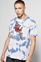 Boohoo Oversized Rose Embroidered Bleach T-shirt