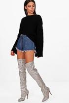 Boohoo Ebony Cropped Wide Sleeve Knitted Jumper