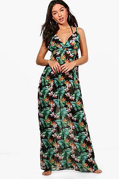 Boohoo Martha Tropical Beach Dress