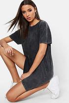 Boohoo Tall Acid Wash T-shirt Dress