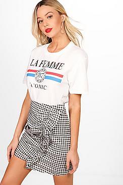 Boohoo Regan Metallic Slogan Oversized Tee