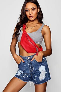 Boohoo Paint Splotches Mom Shorts