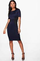 Boohoo Belle Contrast Bodycon Midi Dress