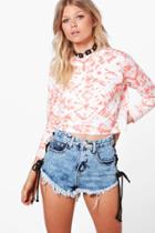 Boohoo Petite Naomi Tie Dye Festival Sweatshirt Multi