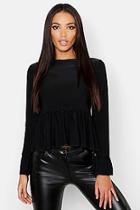 Boohoo Slinky Tie Back Peplum