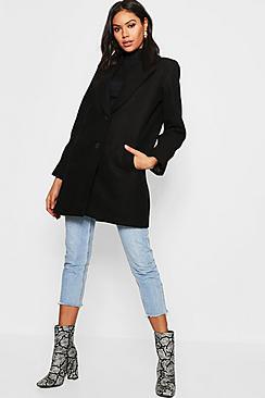 Boohoo Relaxed Boyfriend Wool Look Coat
