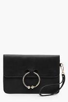 Boohoo Scarlet Piened Circle Clutch Bag