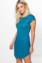 Boohoo Indea Curved Hem Dress