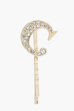 Boohoo Charlotte Diamante C Initial Hair Slide