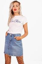 Boohoo Ava Mon Cheri Slogan Tee