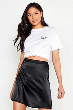 Boohoo Tall Satin Mini Skirt