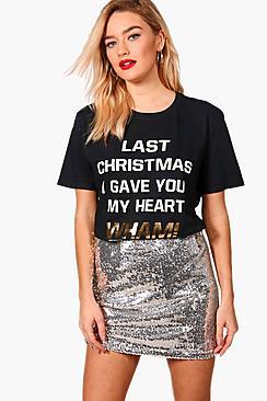 Boohoo Freya Wham Last Christmas Licensed Tee