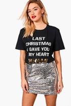 Boohoo Freya Wham Last Christmas Licensed Tee