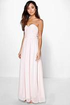 Boohoo Maya Pleated Chiffon Top Bandeau Maxi Dress