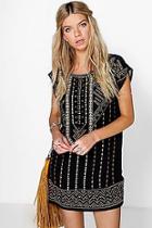 Boohoo Boutique Ruth Embroidered Beaded Shift Dress