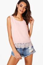 Boohoo Kaitlin Lace Trim Woven Vest