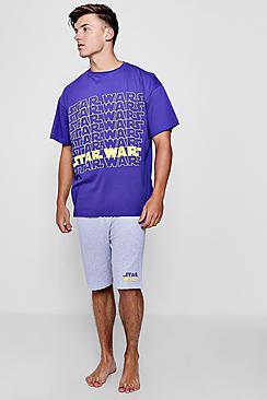 Boohoo Star Wars Oversized T-shirt And Short Lounge Set