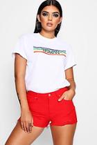 Boohoo Woman Rainbow Stripe Block T-shirt