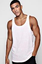 Boohoo Scoop Neck Vest With Bleached Effect
