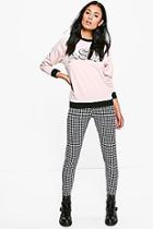 Boohoo Willow Monochrome Dogtooth Print Leggings