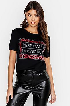 Boohoo Slogan Leopard Print T-shirt