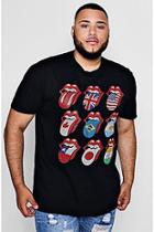 Boohoo Big And Tall Rolling Stones Lips T-shirt