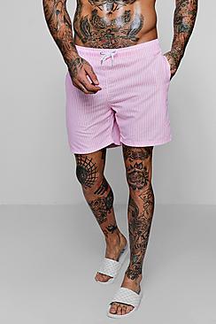 Boohoo Pink Stripe Swim Shorts