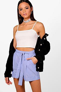 Boohoo Tall Louise Tailored Pinstripe Shorts