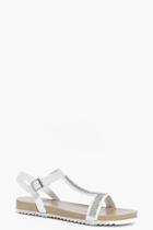 Boohoo Imogen T Bar Embellished Sandal White