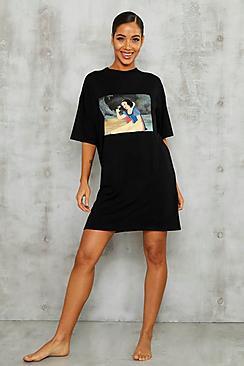 Boohoo Disney Licence Snow White Sleep Tee